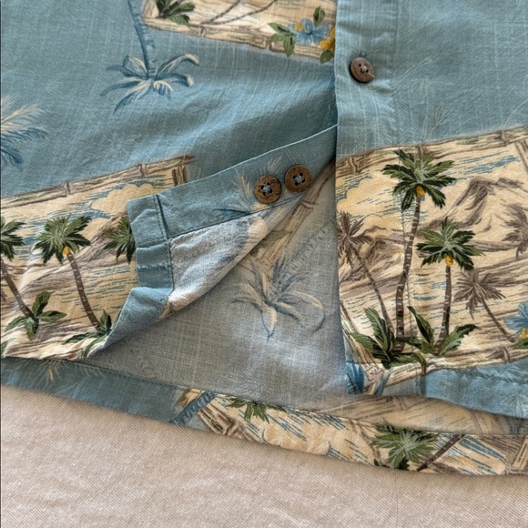 Batik Bay Vintage Hawaiian Blue 100% Rayon Button Down XL Shirt. Beach, Cruise - Picture 5 of 10
